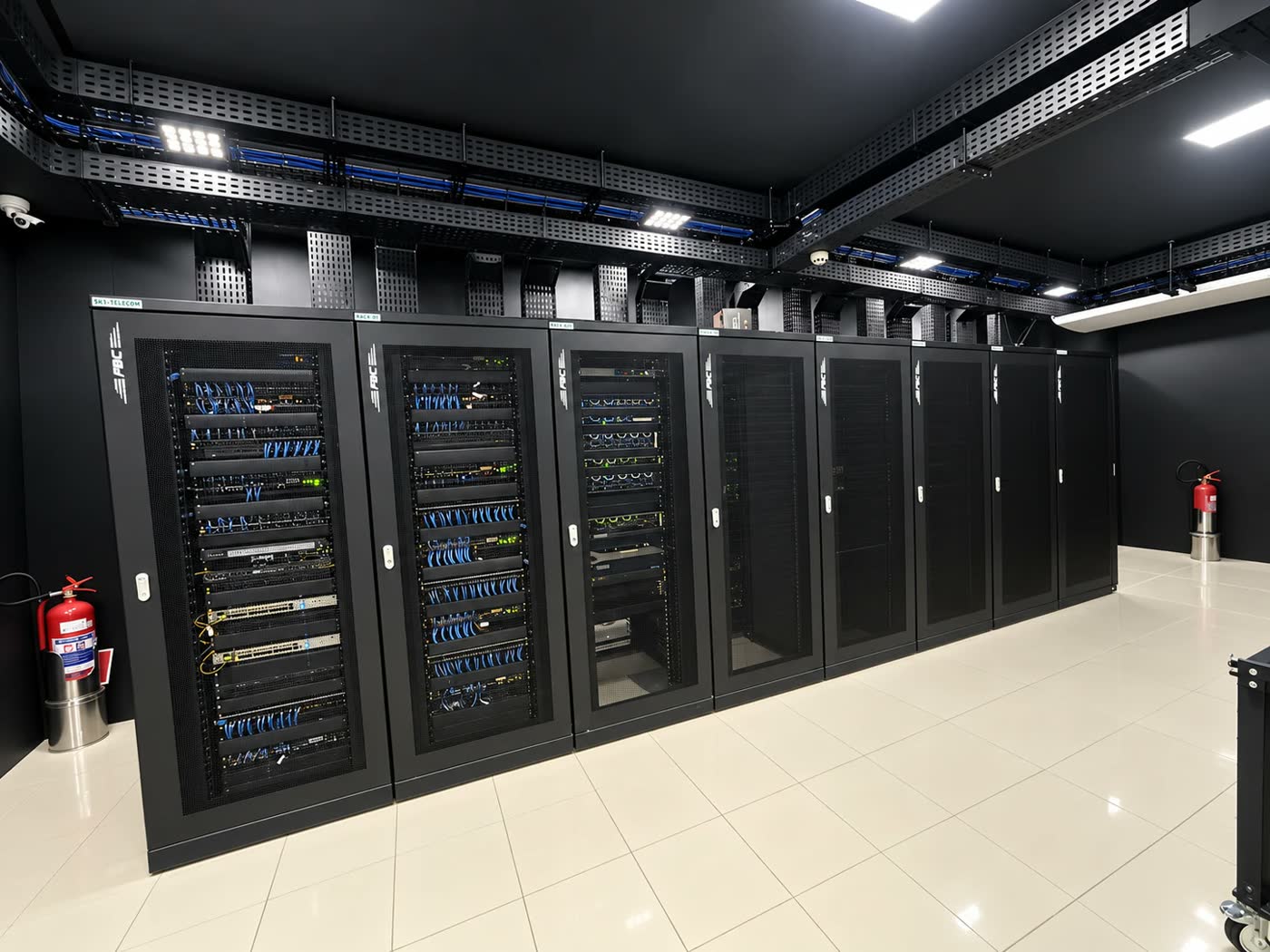 Racks de servidores do data center