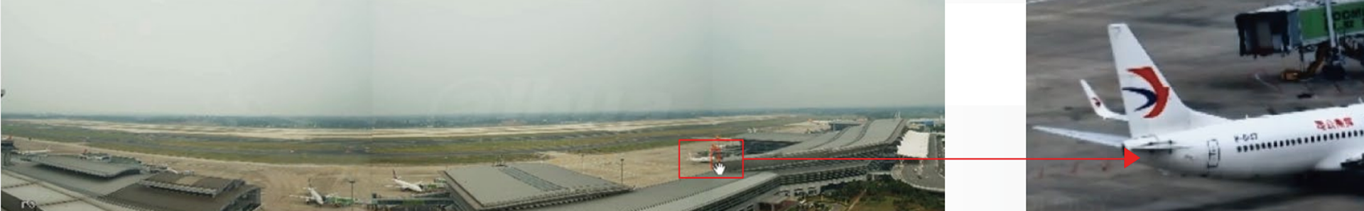 Câmera de longa distância para aeroportos